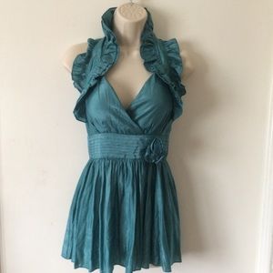 Body Central teal party blouse